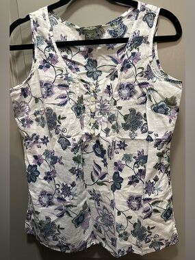 Eddie Bauer Size S Cotton Floral Tank Top EUC